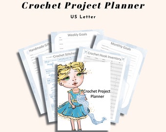 CROCHET PROJECT Planner, Printable Planner, US Letter Size, Download, Planning, Journal for Crochet Project, Hobby Planning