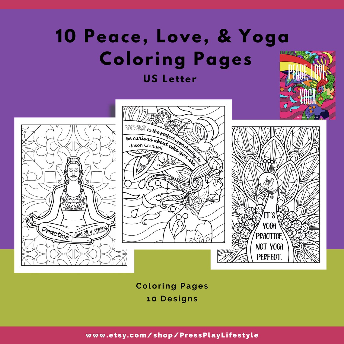 Yoga PRINTABLE COLORING Page Set Beautiful Yoga Coloring Pages, 10 ...