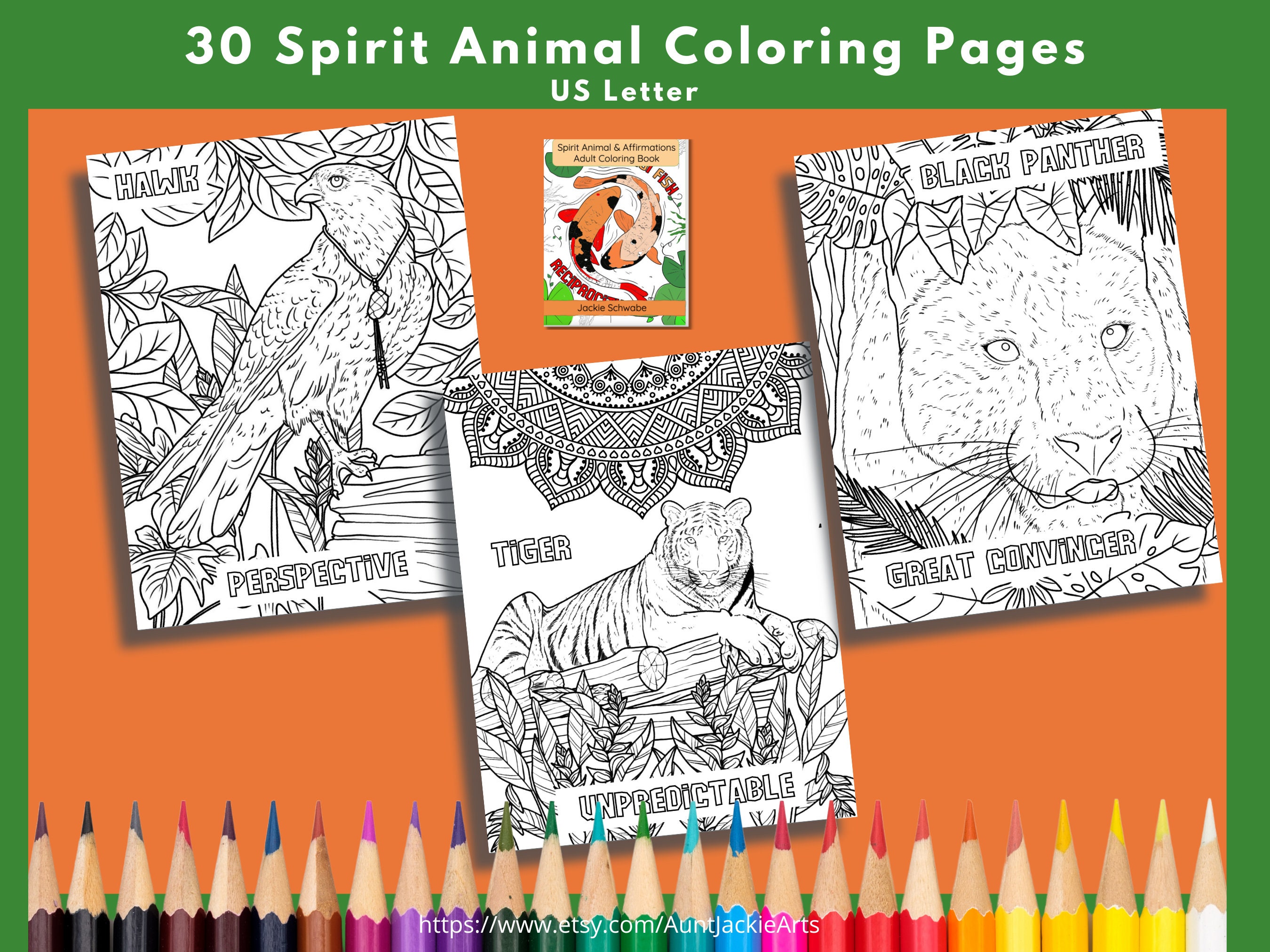PRINTABLE COLORING Pages Spirit Animal Motivational & Affirmation ...