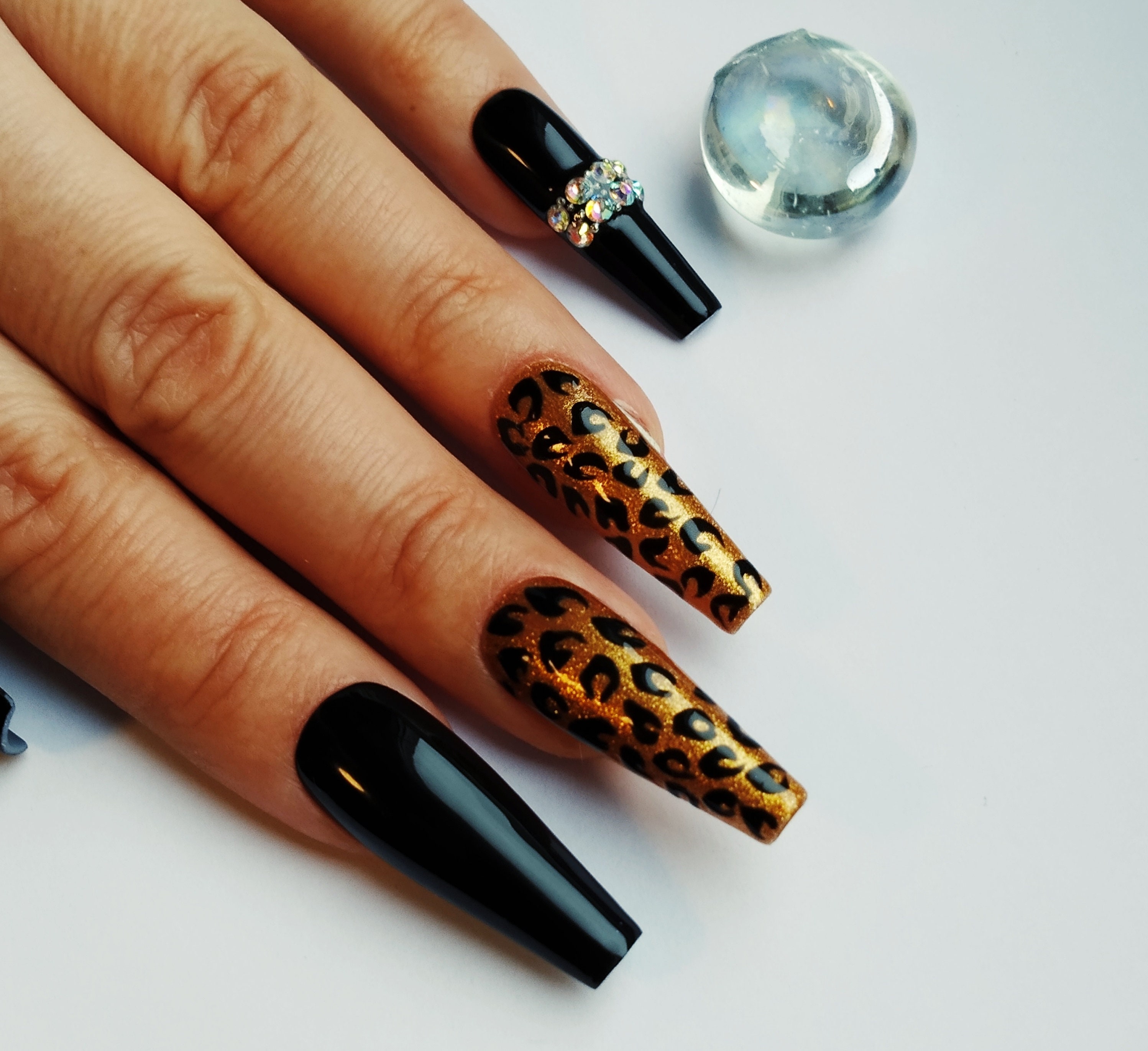 Nagellack Trends Weihnachten 2022 Nägel Weihnachten 2022 Nägel Tierdruck Leopard Acrylnägel Etsy