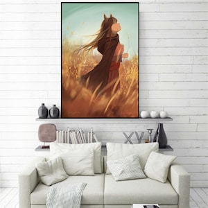 Spice And Wolf Holo Poster, Anime Room Wall Decor, Unframed Canvas Wall Art