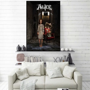 Alice Madness Returns Poster, Unframed Canvas Wall Art, Geek Room Decor