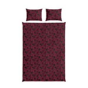 Dark Lace Rose Cotton Bed Set Burgundy Linen Romantic Bedding Gothic Bedroom Decor immagine 10