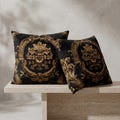Black Gold Baroque Medallion Pillow \u2022 Regal Rococo Decor