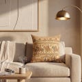 Bayeux Tapestry Pillow Gold Throw Cushion | Antique Look Sofa Accent Medieval History Gift