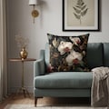 White Orchid Floral Pillow Moody Baroque Accent Cushions