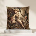 Baroque Cupid Throw Pillow, Antique Tapestry Style, Romantic Decor