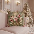 Roses Medallion Throw Pillow Vintage Floral | Grandmillennial Sofa Pillow Decor