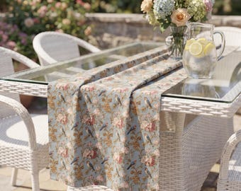 Tischläufer Barock Vögel Floral | Grandmillennial Gartenparty Dekor | Supper Club Gastgeber Geschenk