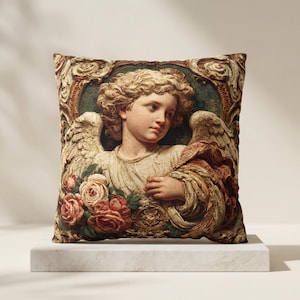 Romantyczna poduszka dekoracyjna Cherubin Renaissance Poduszka Elegancki symbol miłości Prezent