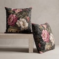 Floral Square Pillow Chateau Core Style Sofa Cushion Vintage Baroque Home Accent