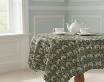 Tovaglia con medaglione nautico barocco / Decorazioni in stile antico / Arredamento da sala da pranzo in stile costiero