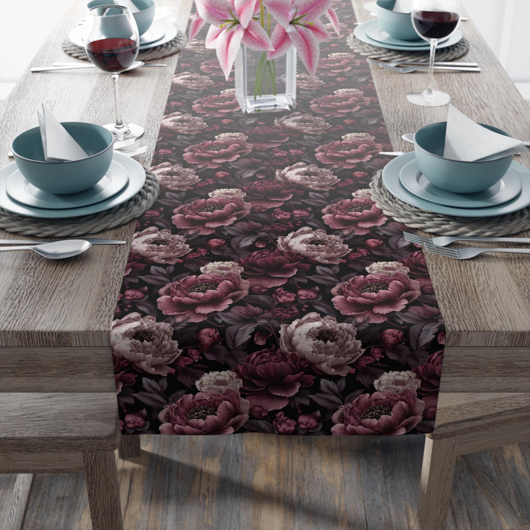 Mauve Botanical Table Runner