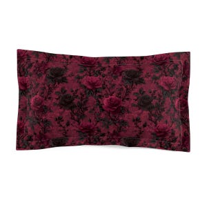 Dark Lace Rose Cotton Bed Set Burgundy Linen Romantic Bedding Gothic Bedroom Decor immagine 19