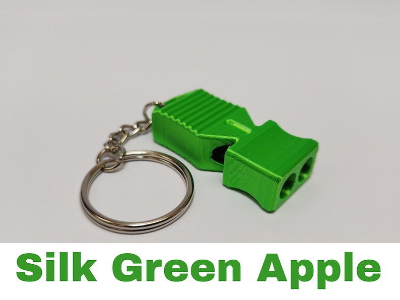 Emergency Whistle – 120+ dB Extremely Loud Safety Signal Keychain Silk Green Apple
