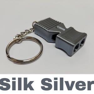 Emergency Whistle – 120+ dB Extremely Loud Safety Signal Keychain Silk Silver