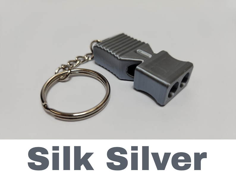 Emergency Whistle – 120+ dB Extremely Loud Safety Signal Keychain Silk Silver