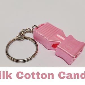 Emergency Whistle – 120+ dB Extremely Loud Safety Signal Keychain Silk Cotton Candy