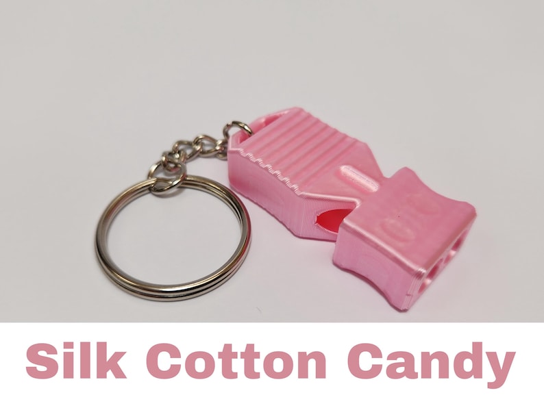 Emergency Whistle – 120+ dB Extremely Loud Safety Signal Keychain Silk Cotton Candy