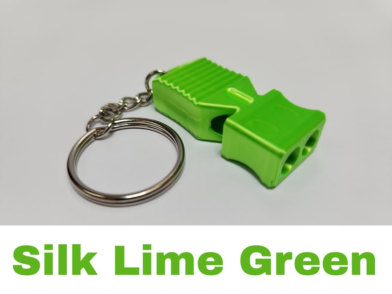 Emergency Whistle – 120+ dB Extremely Loud Safety Signal Keychain Silk Lime Green