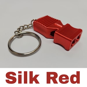 Emergency Whistle – 120+ dB Extremely Loud Safety Signal Keychain Silk Red