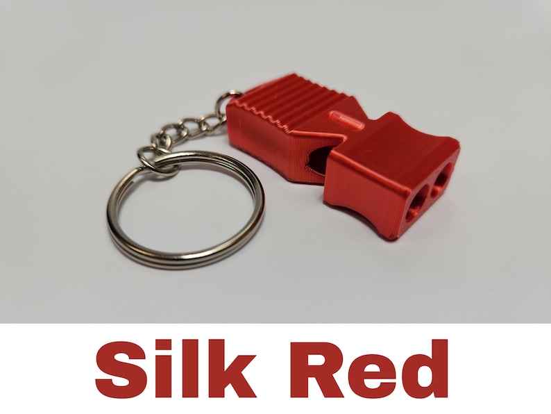 Emergency Whistle – 120+ dB Extremely Loud Safety Signal Keychain Silk Red
