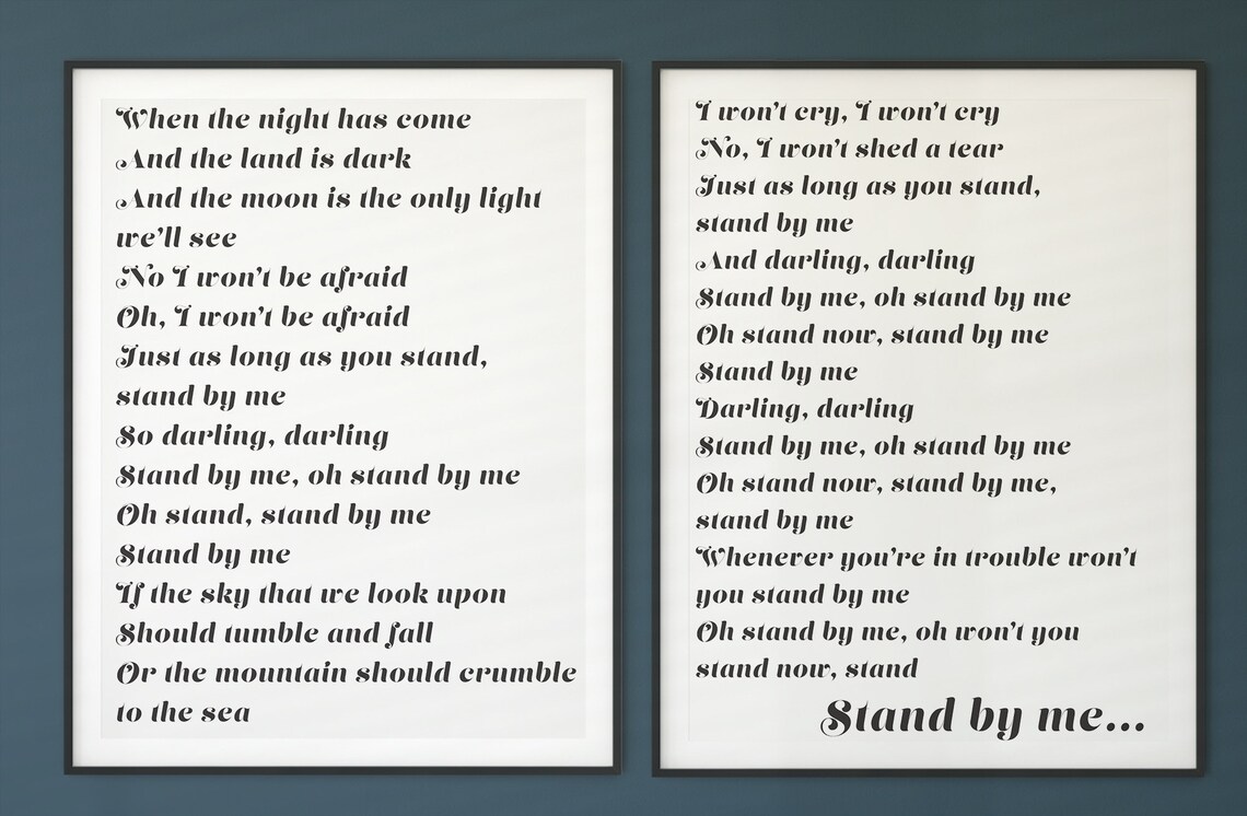 Stand By Me Lyrics Print 24 x 36 Druckbare Kunst Galerie Wandkunst