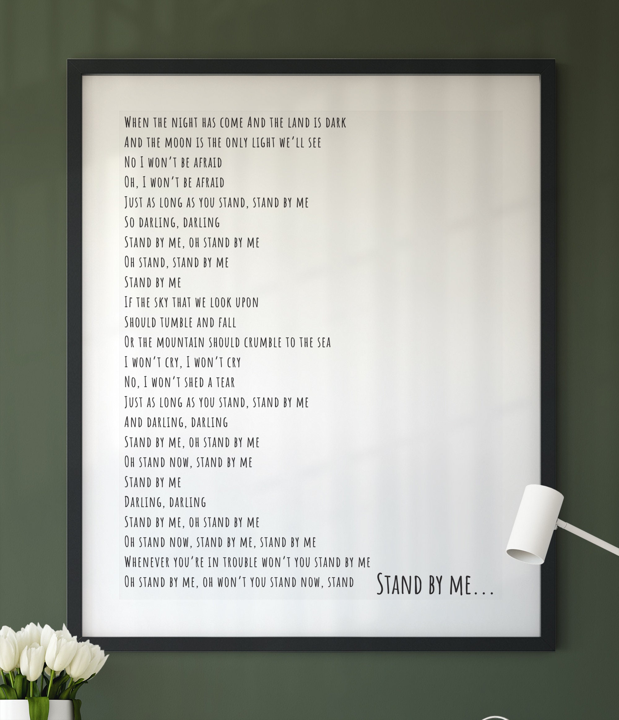 Stand by Me Song Lyrics 11 X 14 Printable Art Etsy