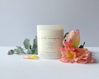 Wild Lemongrass Soy Candle | Luxury Scented Candle | Vegan Friendly and Cruelty Free | 220g of Scented Bliss | Gift