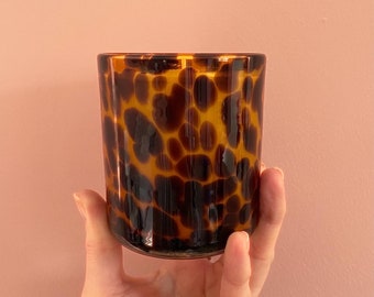 Handmade | Tortoiseshell Jar  | Amber and Citrus Soy Candle | Luxury | Vegan Friendly and Cruelty Free | 220g of Scented Bliss | Gift