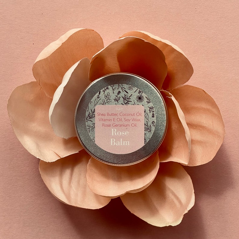 Rose Balm Body Butter Lip Balm All Natural Balm 30g Rose Scented Vegan Friendly & Cruelty Free image 1