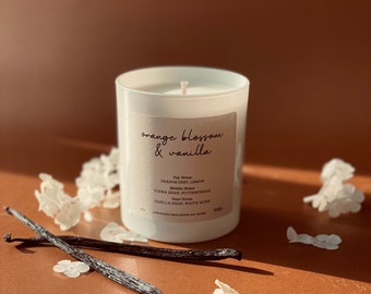 Orange Blossom & Vanilla Soy Candle | Luxury Scented Candle | Handmade | Vegan Friendly | Gift | 220g of Scented Bliss