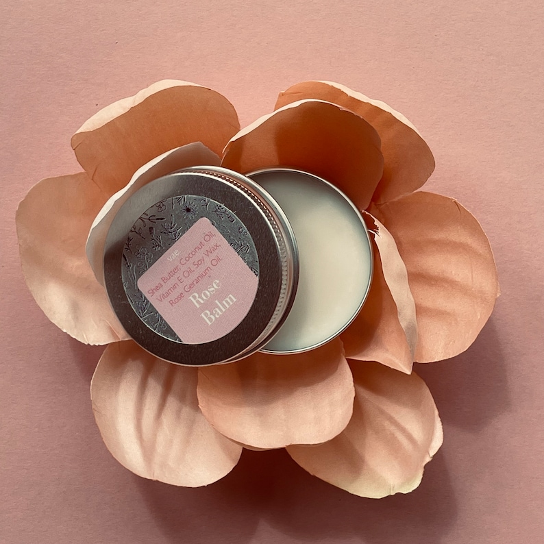 Rose Balm Body Butter Lip Balm All Natural Balm 30g Rose Scented Vegan Friendly & Cruelty Free image 2