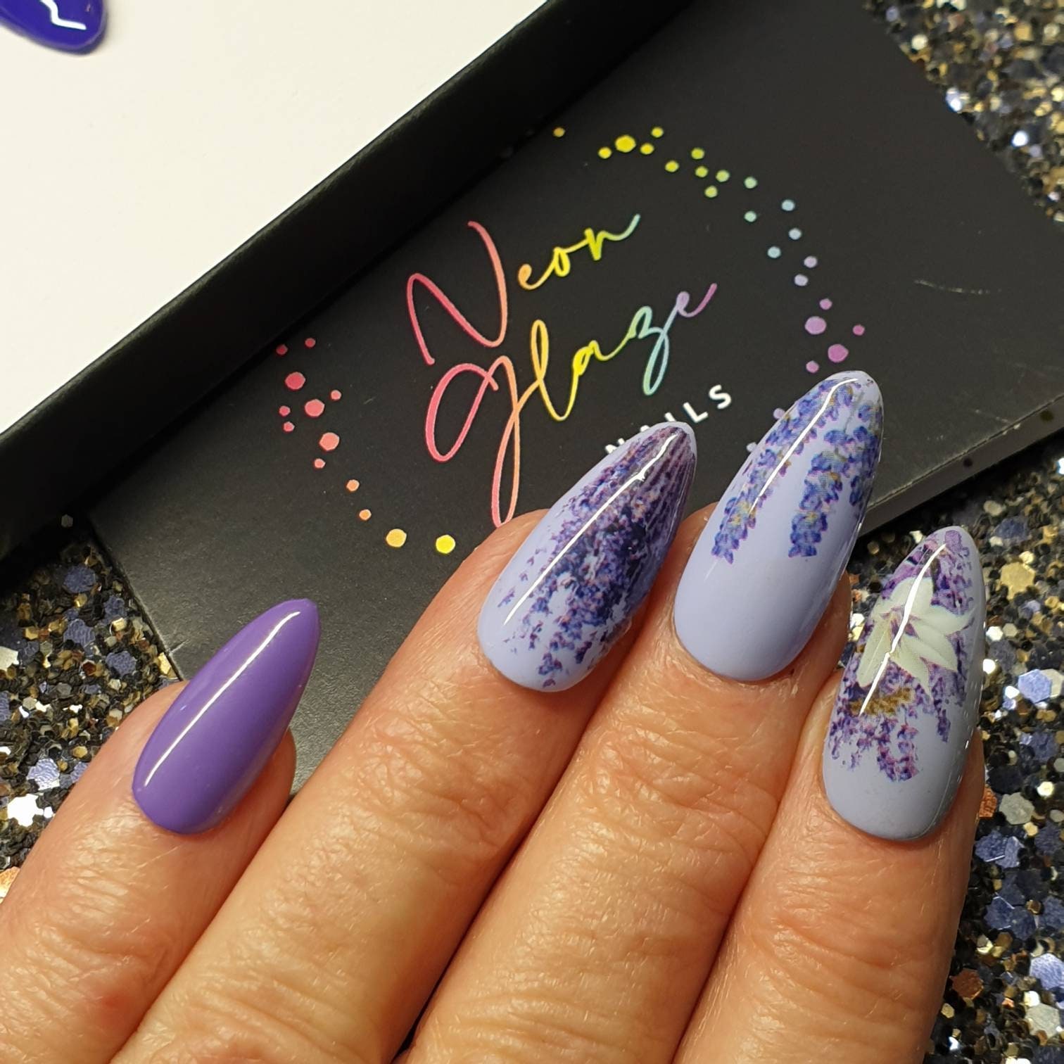Lilac false nails