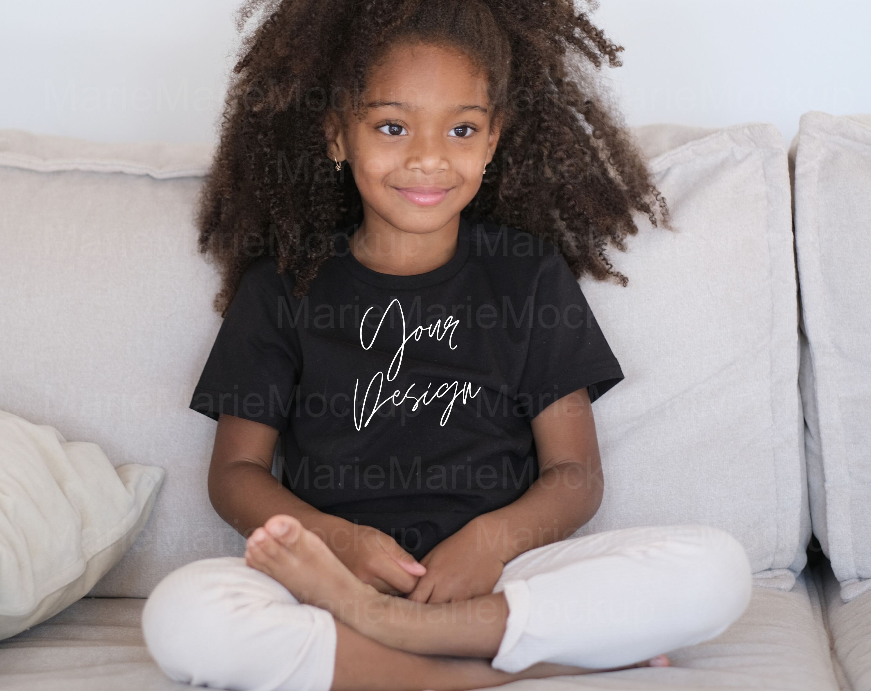 Photographs Wall Hangings Bella Canvas Black Kids TShirt Mockup Kids