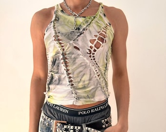 ASTROBOI* x Calvin Klein 'Brat' Braided White Twist Tank Top - Medium