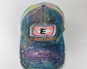 ASTROBOI* x Easton Black Rainbow Rhinestone Trucker Hat