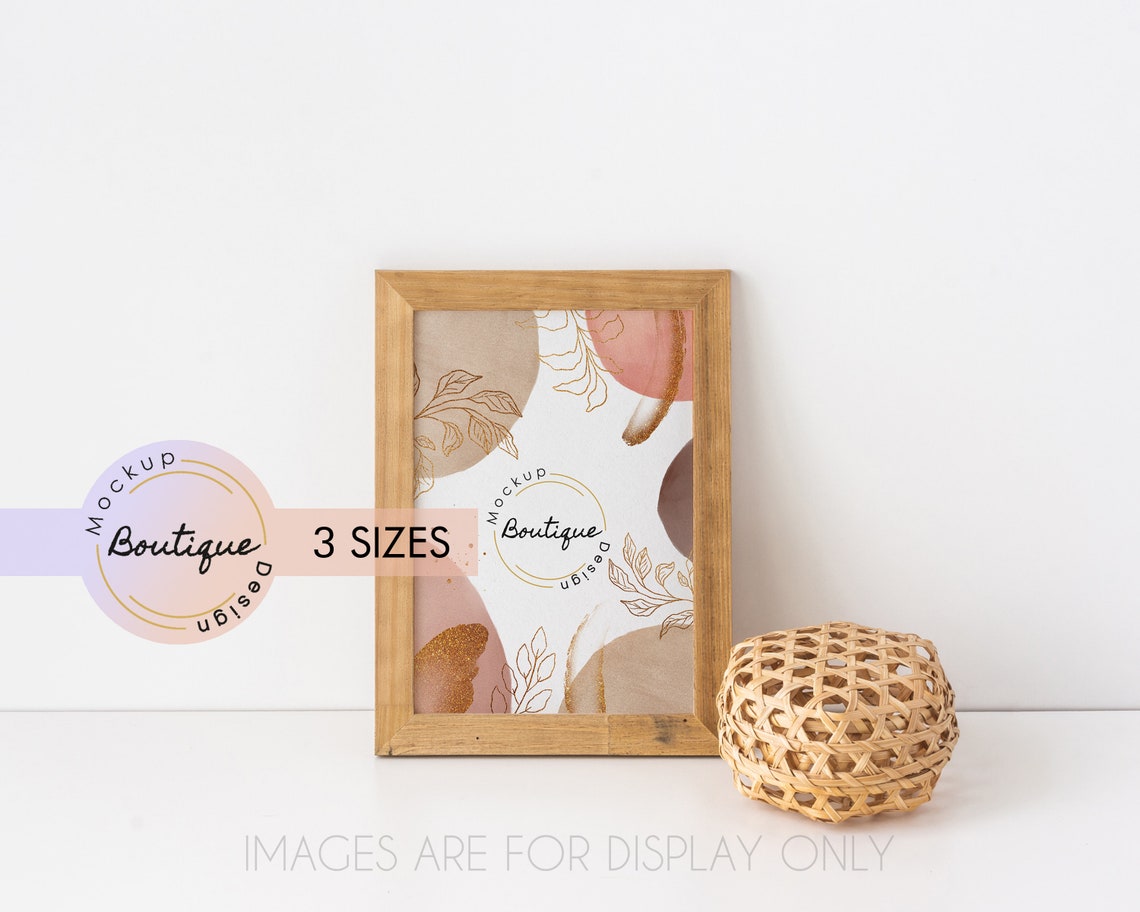 A5 Size Frame Mockup Wood Frame Mock up Vertical Frame Mockup Blank