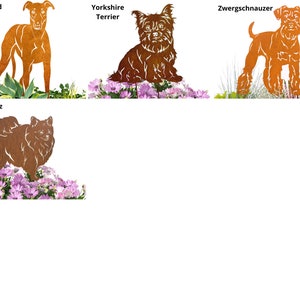 Rost Gartenstecker klein Hund , tolle Gartendeko aus Metall Figur Deko Geschenk Rostfigur garten Gartenfigur, hundegrab deko Bild 7