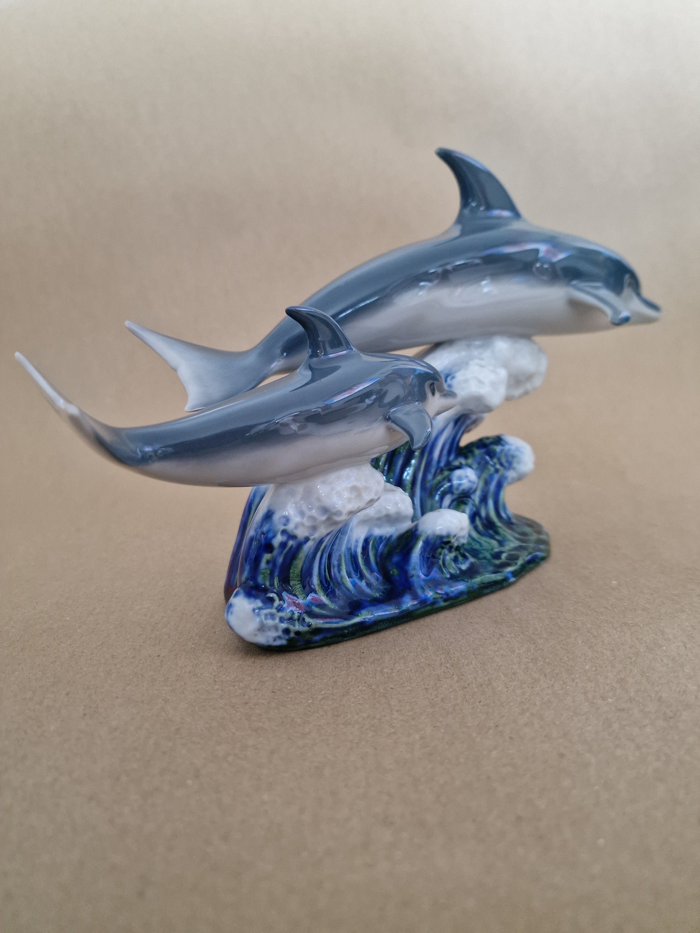 リヤドロ 6470 ドルフィンズ イルカの親子 SWIMMING LESSON