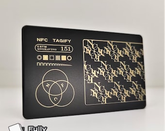 Personalized Hybrid Metal NFC Digital Business Card | Tap vCard with QR code and Social Media Links | Laser Engraved & UV Printed