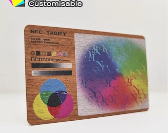 Personalized Wooden NFC Digital Business Card | Tap vCard with QR code and Social Media Links | Smart Sapele Wood Card | Matte/Gloss Finish