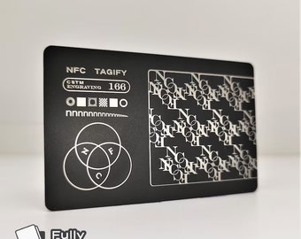 Personalized Metal NFC Digital Business Card | Tap vCard with QR code and Social Media Links | Semi-Hybrid Backside | Double sided Engraved