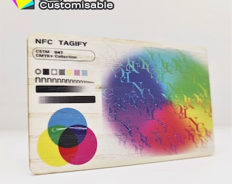 Personalized Wooden NFC Digital Business Card | Tap vCard with QR code and Social Media Links | Smart Oak Wood Card | Matte/Gloss Finish