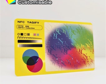 Personalisierte PVC Digitale Visitenkarte | Tap Vcard mit QR-Code und Social Media Links | Smart Gelbe Karte | Gedruckt matt / glänzend