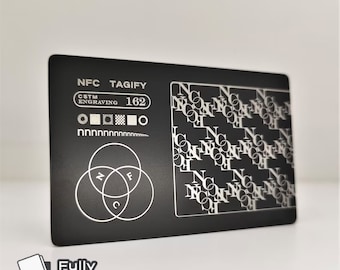 Personalized Solid Metal NFC Digital Business Card | Tap vCard with QR code and Social Media Links | Round NFC Chip | Double sided Engraved