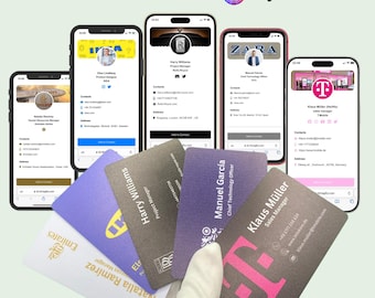 1 x Personalisierte PVC Digitale Visitenkarte | Tap-vCard mit QR-Code und Social Media Links