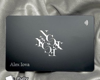 Custom Hybrid Metal Card Digital Business Card – Premium NFC Smart Card NTAG213 [Laser Engraved - One side - Silver]