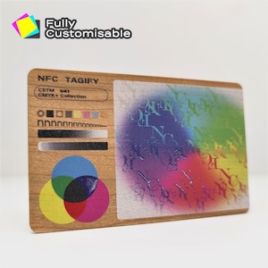 Biglietto da visita digitale NFC in legno personalizzato / Tap vCard con codice QR e collegamenti ai social media / Carta intelligente in legno di ciliegio / Finitura opaca/lucida