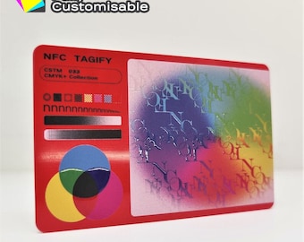 Personalisierte PVC Digitale Visitenkarte | Tap Vcard mit QR-Code und Social Media Links | Kluge rote Karte | Gedruckt matt / glänzend